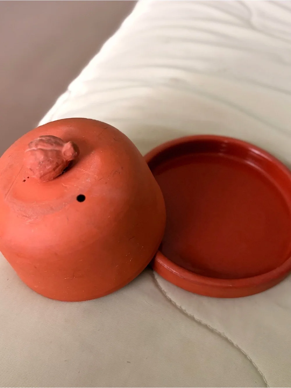 Vintage Rustic Terracotta Pottery Garlic Crock Cottagecore Kitchenware